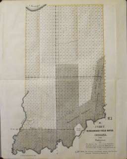 Rare Indiana 1849 Map Grouseland Indian Purchase H/C  