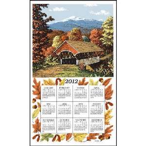    Covered Bridge Linen Kitchen Towel Calendar 2012: Office Products