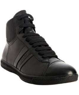 Prada Sport black leather high top sneakers  
