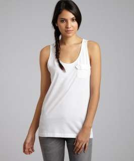 See By Chloe optical white jersey bow detail pocket tank