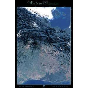  Western Panama Satellite Map Print 24x36 Home & Kitchen