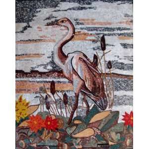   34x42 White Heron Marble Mosaic Stone Tile Wall Floor