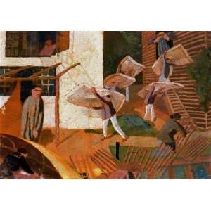   Stanley Spencer   24 x 16 inches   Carrying Mattresses