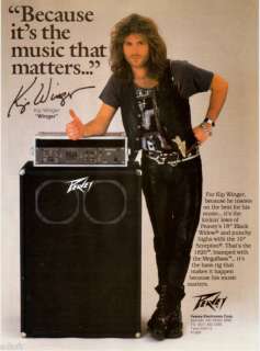 1989 Kip Winger of Winger Photo Peavey Amps print ad  
