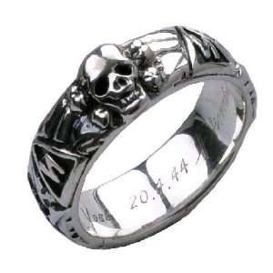  World War II Jewelry for Mens Fashion .925 Silver Skull Ring 