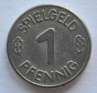 Germany 1 Pfennig Spielgeld Vintage Gaming Token/Jetton. Diameter 13 