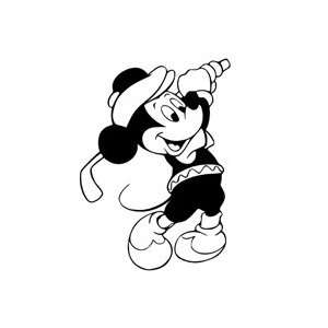  Mickey Mouse Golfing Car Window Truck Decal Sticker  WHITE 