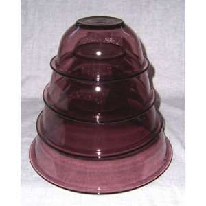   Visions Cranberry Color Nesting Mixing Bowls Set of 4 