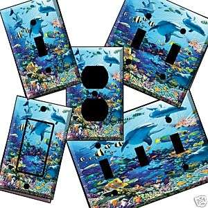 an xii Dolphins Ocean Light Switch Cover wall plate  