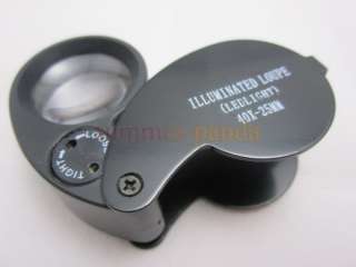   Illuminated LED Magnifier Magnifying Glass Jeweler Loupe Black  