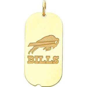  14K Gold NFL Buffalo Bills Logo Dog Tag Charm: Sports 