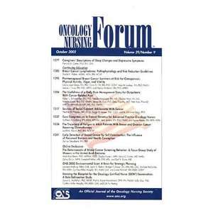 Oncology Nursing Forum  Magazines