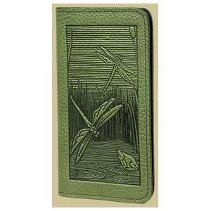  Dragonfly (pond)   Fern Leather Check Book Cover