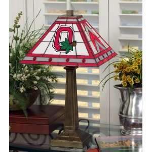  OHIO STATE BUCKEYES LOGOED 23 IN STAINED GLASS MISSION STYLE TABLE 
