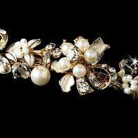   Crystal GOLD Bridal Tiara Headband gown wedding dress veil 16488GD