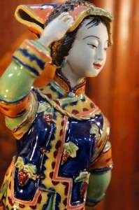 Oriental Porcelain Figurine Beauty Lady Women Ceramic  