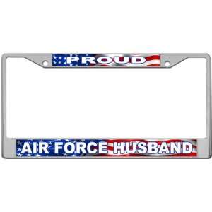 Proud   Airforce Husband Custom License Plate METAL Frame from Redeye 