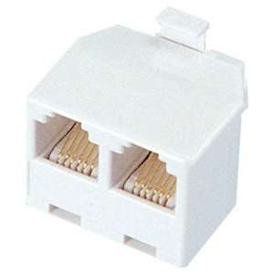   TL96522 6 Conductor Duplex Wall Jack Adapter (White) Electronics