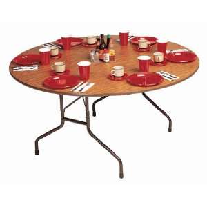   29 inch Fixed Height Round Solid Plywood Folding Table: Home & Kitchen