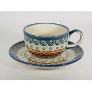  Polish Pottery Cup Saucer Nantucket z883 113