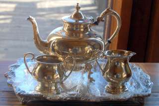 Sheffield Art Deco Silver on Copper Quadruple Plate Coffee/Tea Set for 