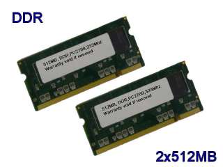 SODIMM 1GB 2 X 512MB PC2700 DDR 333 200p LAPTOP MEMORY  