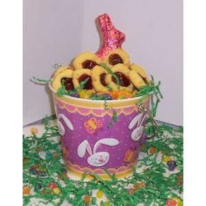 Scotts Cakes 1 lb. Raspberry Butter Cookies in a Purple Bunny Pail 