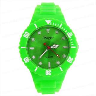 Green PVC Band Plastic Case Sports Watch DM503G  