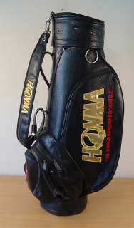Excellent HONMA Black Leather Staff Cart GOLF BAG  