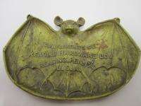 Rare Antique c.1900 Bronze Bat Tray Art Nouveau Deco Arts & Crafts 