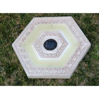 New Solar Lighted Path Stepping Stone w/4x Amber LEDs H  