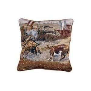   Rodeo Cowboy & Horse Decorative Throw Pillow 17 x 17 Home