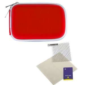  GTMax Red Zipper Eva Pouch Carrying Case + Universal LCD 