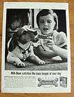 1959 Milk Bone Dog Food Ad Beagle Dog & Little Girl