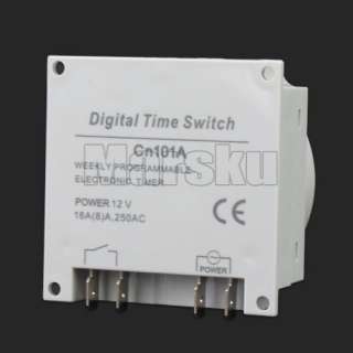   Power Programmable Timer Time switch Relay 16A 1Min 168Hours  