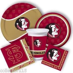   State Seminoles College Football Tailgate Party Supplies, Plates, Cups