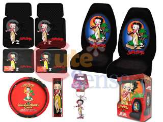 Betty Boop 8PC Car Seat Covers Accessories Set :Hawaii  