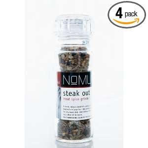 NoMU Steak Out Meat Spice Grinder, 1.5 Ounce Bottles (Pack of 4 