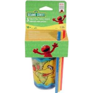  Sesame Street Set of 3 Straw Cups: Health & Personal Care