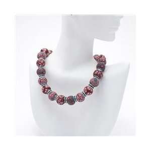   Retired Large Bead Necklace with Swarovski Crystal 