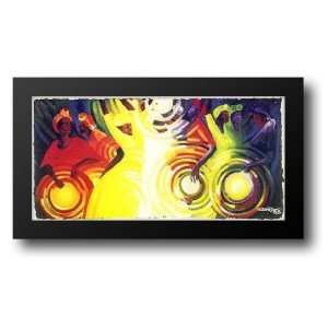  Tambourines, Talking Drums and Smoke Sig 41x27 Framed Art 