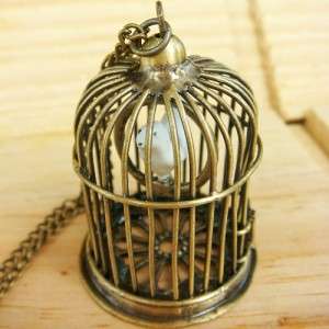 NL0041 Vintage Bird Cage Birdcage Chain Fashion Accessories Jewelry 