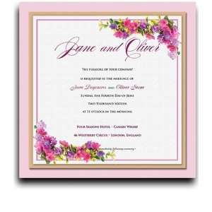  30 Square Wedding Invitations   Floral Vis a Vis Office 