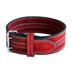  Leather Power Weight Lifting Belt  4 Red (X Large 38 46 