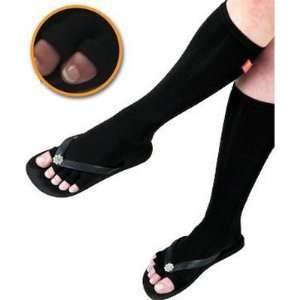   Individual Toes Full Length Pedicure Socks 1pr Black Beauty