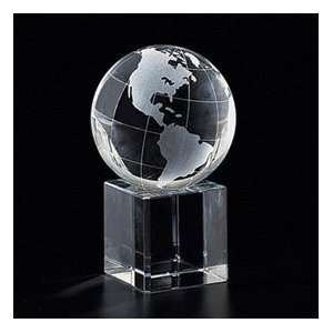  4 Crystal World Globe on Stand: Office Products